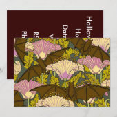 ARt Nouveau Bat Halloween Invitation Kaart (Voorkant / Achterkant)