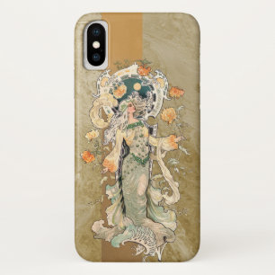 Art Nouveau Beauty met Chrystanthema iPhone X Hoesje