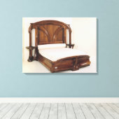 Art Nouveau bed, 1900 Canvas Afdruk (Insitu (Houten vloer))