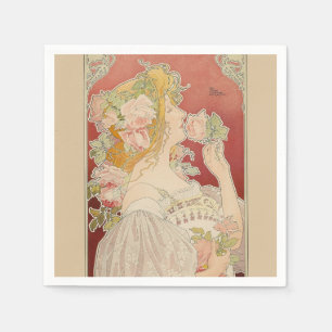 Art Nouveau Belle Époque Dame Rozen Livemont Servet