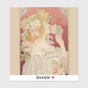 Art Nouveau Belle Époque Dame Rozen Livemont Sticker