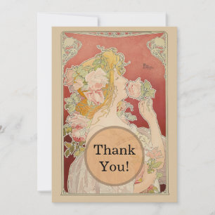 Art Nouveau Belle Époque Damesrozen Livemont Bedankkaart