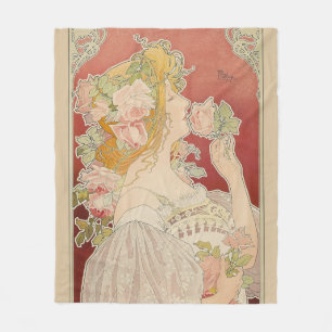 Art Nouveau Belle Époque Damesrozen Livemont Fleece Deken