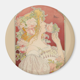 Art Nouveau Belle Époque Damesrozen Livemont Magneet
