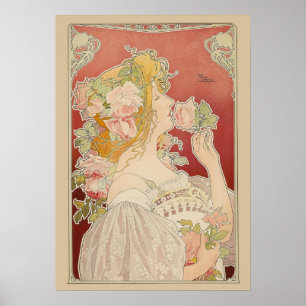 Art Nouveau Belle Époque Damesrozen Livemont Poster