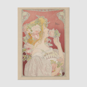 Art Nouveau Belle Époque Damesrozen Livemont Tissuepapier