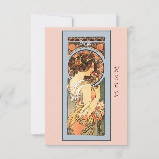 Art Nouveau Belle Mariée Mariage Carte RSVP (Devant)