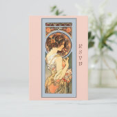 Art Nouveau Belle Mariée Mariage Carte RSVP (Debout devant)
