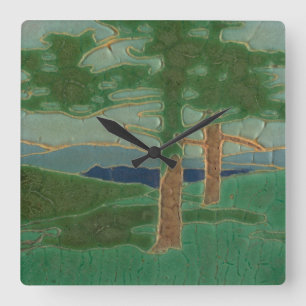  Art Nouveau bespreekt landschapsreproductie Vierkante Klok