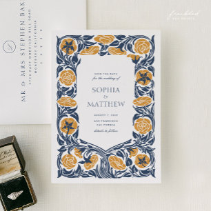 Art Nouveau Bewaar de datum bloemenbruiloft Save The Date