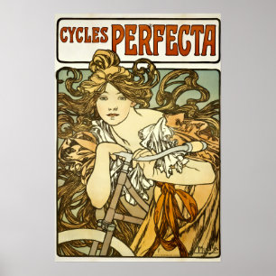 Art Nouveau Bicycle Ad door Alphonse Mucha Poster