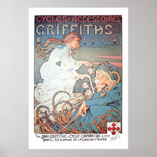  Art Nouveau Bicycle Ad door H. Thiriet Poster