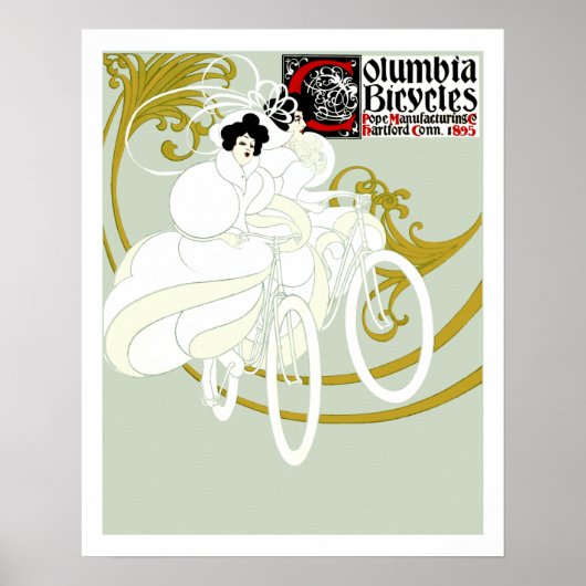 Art Nouveau Bicycle Ad door Will Bradley Poster (Voorkant)