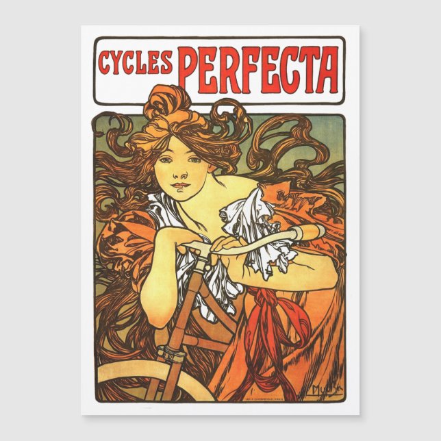 Art Nouveau Bicycle Mucha Art (Voorkant)