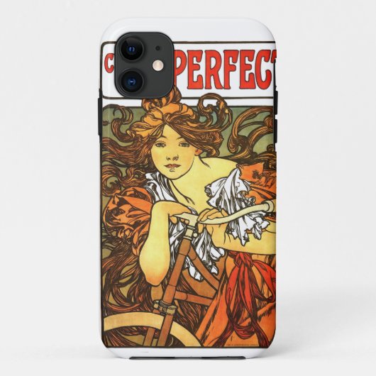 Art Nouveau Bicycle Mucha Art Case-Mate iPhone Case (Achterkant)