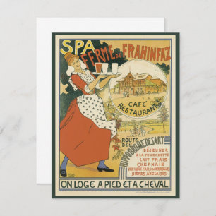 Art Nouveau, Bier Bar Waitress Invitation Kaart