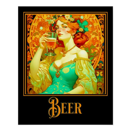 Art Nouveau bier Perfect Poster (Voorkant)