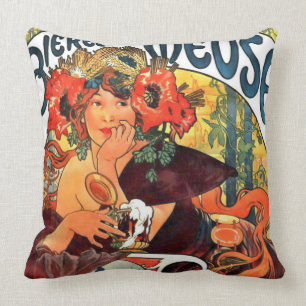 Art Nouveau bieradvertentie 1897 Kussen