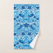 Art Nouveau Bird and Flower Tapestry, Blue & White Bad Handdoek (Handdoek)