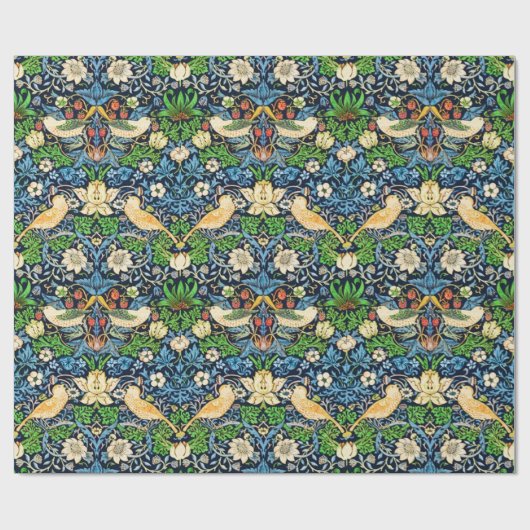 Art Nouveau Bird and Flower Tapestry Pattern Cadeaupapier (Vlak)