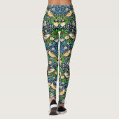 Art Nouveau Bird and Flower Tapestry Pattern Leggings (Achterkant)