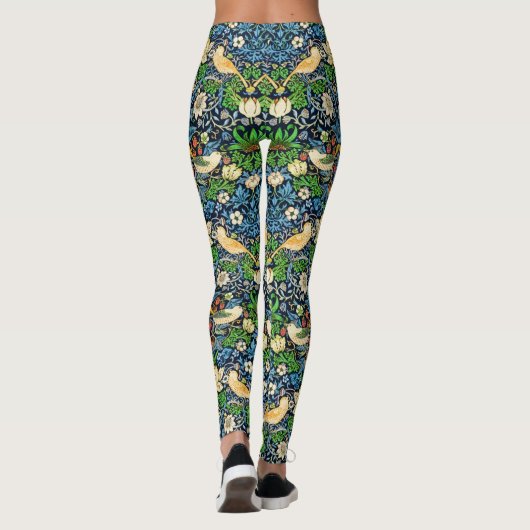 Art Nouveau Bird and Flower Tapestry Pattern Leggings (Achterkant)