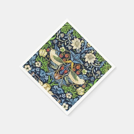 Art Nouveau Bird and Flower Tapestry Pattern Servet (Hoek)