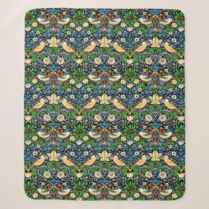 Art Nouveau Bird and Flower Tapestry Pattern Sherpa Deken