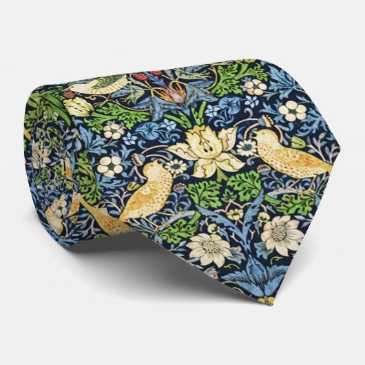 Art Nouveau Bird and Flower Tapestry Pattern Stropdas (Opgerold)