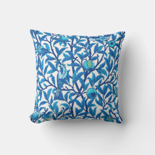 Art Nouveau Bird and Pomegranate, Cobalt Blue Buitenkussen