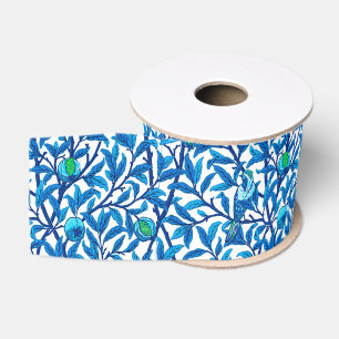 Art Nouveau Bird and Pomegranate, Cobalt Blue Grosgrain Lint