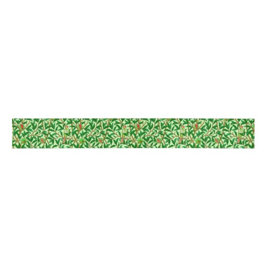 Art Nouveau Bird and Pomegranate, Lime Green Grosgrain Lint (Voorkant)