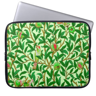 Art Nouveau Bird and Pomegranate, Lime Green Laptop Sleeve