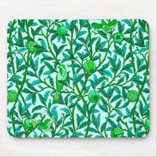 Art Nouveau Bird and Pomegranate, Turquoise & Aqua Muismat