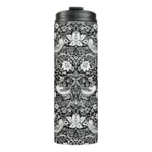 Art Nouveau Bird & Flower Tapestry, Black & White Thermosbeker