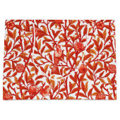 Art Nouveau Bird & Pomegranate, Mandarijns Oranje Groot Cadeauzakje (Voorkant)