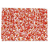 Art Nouveau Bird & Pomegranate, Mandarijns Oranje Groot Cadeauzakje (Achterkant)