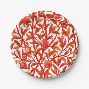 Art Nouveau Bird & Pomegranate, Mandarijns Oranje Papieren Bordje