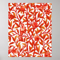 Art Nouveau Bird & Pomegranate, Mandarijns Oranje
