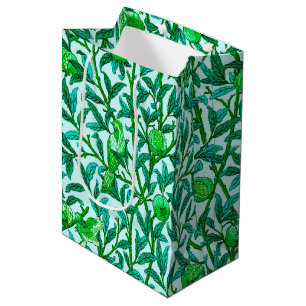 Art Nouveau Bird & Pomegranate, Turquoise & Aqua Medium Cadeauzakje