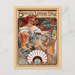 Art Nouveau - Biscuits Lefeure - Utile Briefkaart