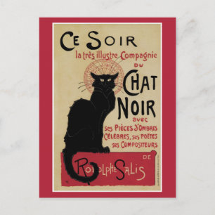 art nouveau black cat briefkaart
