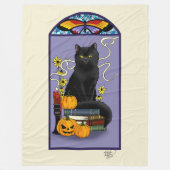Art Nouveau Black Cat Fleece Deken (Voorkant)