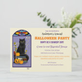 Art Nouveau Black Cat Kaart (Staand voorkant)