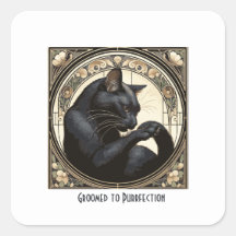 Art Nouveau Black Cat Reinigingsontwerp
