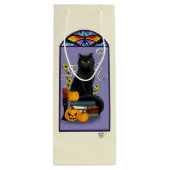 Art Nouveau Black Cat Wijn Cadeautas (Achterkant)