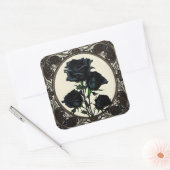Art Nouveau Black Rozen Roos #1 Vierkante Sticker (Envelop)