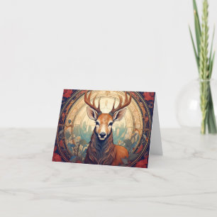 Art Nouveau Blank Deer Wenskaarten Bedankkaart