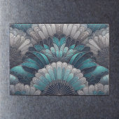  Art Nouveau Blauw Zilver Fans Tissuepapier