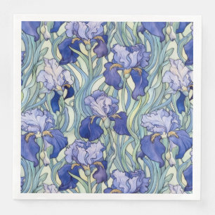 Art Nouveau blauwe iris servetten